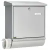 BURG WACHTER ComfortSet 91300 SI nagyméretű kerítésen kívüli postaláda újságtartóval