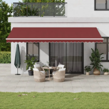  Burgundi vörös automata kihúzható LED-es napellenző 600x350 cm nyílászáró