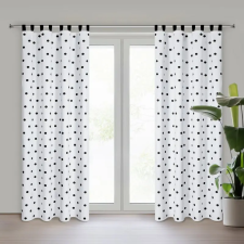  Busa pöttyös mintás dekor függöny Fehér/fekete 140x270 cm lakástextília