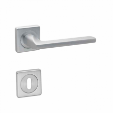 Bussare Roxane Lapított Négyzetrozettás Ajtokilincs Szatén Króm Felület WC (702) zár és alkatrészei