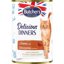 Butcher's Delicious Dinners macskaeledel, vadhúsdarabok zselében 400g macskaeledel