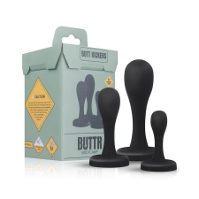 BUTTR Butt Kickers - anál dildó szett - fekete (3 részes) anál