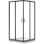 BWO Zuhanykabin szögletes fekete 80 cm x 80 cm x 180 cm
