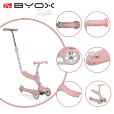  Byox Tristar 3 kerekű 3in1 roller - Rózsaszín roller