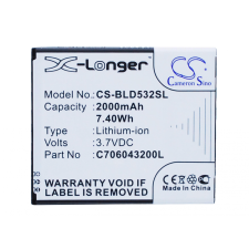 C706043200L Akkumulátor 2000 mAh mobiltelefon akkumulátor