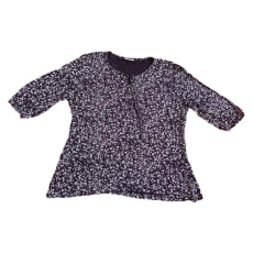  C&A fekete virágmintás női blúz (méret: L)