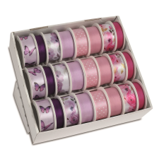 C.E.Pattberg GmbH Co. KG Prasent selyemszalag, SPRING MINI, lila, magnólia, pillangó ajándéktárgy