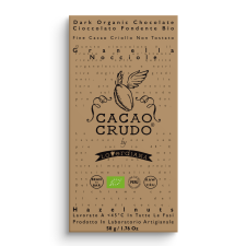 Cacao Crudo Raw Étcsokoládé darált mogyoróval, 50 g *IT-BIO-006 tanúsítvány csokoládé és édesség
