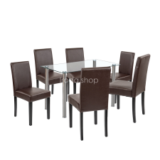  Cadiz 6+1 étkező garnitúra fehér-barna bútor