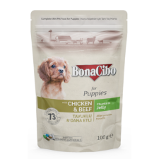 CAGATAY BONACIBO POUCH - WET PUPPY FOOD - CHICKEN & BEEF 100g kutyaeledel