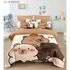 Cairuo Macis Gyerek Ágyneműhuzat Szett 3 Részes – Kawaii Bézs Design – 100x140 cm + Gumis Lepedő