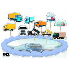 CAKE TOPPERS dekorációs készlet - TRUCK TRUCK 10db. party kellék