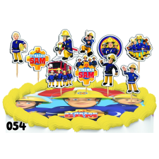 CAKE TOPPERS dekorációs készlet - TŰZOLTÓ SAM TALK 10db. party kellék