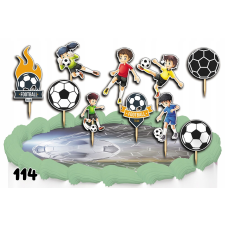  CAKE TOPPERS díszítő készlet - FOOTBALL 10db. party kellék