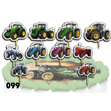 CAKE TOPPERS díszítő készlet - TRACTOR TRAILER 10db. party kellék