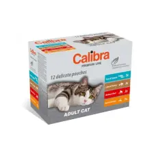 Calibra Cat Premium tasakos eledel felnőtt macskáknak multipack, 12 × 100 g macskaeledel