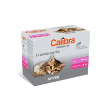 Calibra Cat Prémium tasakos eledel kismacskáknak, multipack 12 × 100 g macskaeledel