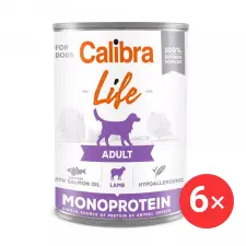 Calibra Dog Life konzerv eledel felnőtt kutyáknak bárányhússal 6 × 400 g kutyaeledel
