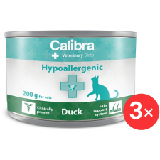 Calibra VD Cat konzerv Hypoallergenic Duck 3 × 200 g macskaeledel