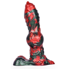  Caliorix – prémium vibráló dildó, 20,5 x 7 cm, fekete-piros műpénisz, dildó