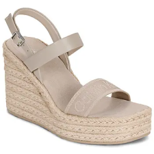 Calvin Klein Jeans Éktalpú szandálok WEDGE ESPAD 70 WEBBING LTH Bézs 38 női szandál