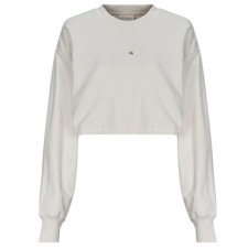 Calvin Klein Jeans Pulóverek WOVEN LABEL SHORT CREWNECK Fehér EU L női pulóver, kardigán