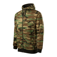 Camo Zipper felső férfi barna terepszín S férfi pulóver, kardigán