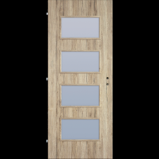 CANDO DEKORFÓLIÁS BELTÉRI AJTÓLAP 90X210 CM MERANO ÜVEGEZÉS CSOMÓS TÖLGY SZÍN BAL nyílászáró