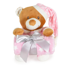 Cangaroo Addie bear babatakaró 75x90 cm - rózsaszín babaágynemű, babapléd