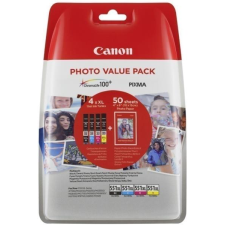 Canon CLI-551XL Eredeti Tintapatron Multipack C/M/Y/BK + 50 db fotópapír nyomtatópatron & toner