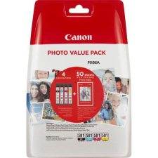Canon CLI-581 színes eredeti tintapatron multipack + fotópapír nyomtatópatron & toner