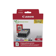 Canon CLI-581XL Tintapatron Multipack + 10x15cm Fotó papír (50db) nyomtatópatron & toner