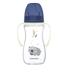 Canpol babies Anti-kólikás cumisüveg világító fogantyúval EasyStart SLEEPY KOALA 300ml kék cumisüveg