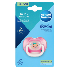 Canpol Babies Canpol babies nyugtató szilikon cumi 0-6 hó - rózsaszín kislány cumi