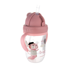 Canpol Babies Canpol Cseppmentes szívószálas itatópohár nehezékkel 270 ml (6h+) - Cica itatópohár