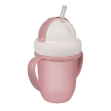 Canpol Babies Canpol FlipTop szívószálas pohár 210 ml (9h+) - Matt rózsaszín itatópohár