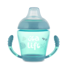 Canpol babies cseppmentes pohár puha szilikon etetőcumival 230ml SEA LIFE szürke cumi