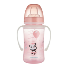 Canpol babies Cseppmentes Szilikon tanulópohár világító fogantyúval 240ml (6h+) Exotic Animals - Rózsaszín itatópohár
