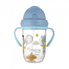 Canpol babies Cseppmentes szívószálas itatópohár nehezékkel, 270 ml, 6 hó+ (kék) itatópohár