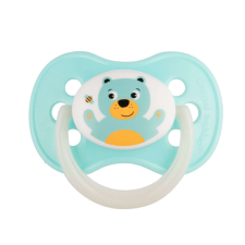 Canpol Babies cseresznye alakú szilikon cumi 6-18 - zöld macis cumi