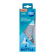 Canpol Babies Exotic Animals Easy Start Anti-Colic Bottle Blue 3m+ cumisüveg 240 ml gyermekeknek cumisüveg