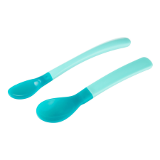 Canpol Babies Műanyag színváltós hőérzékelős kanál 2db (4h+) - Kék babaétkészlet