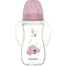Canpol Babies Sleepy Koala EasyStart antikólikus cumisüveg 300 ml, rózsaszín cumisüveg