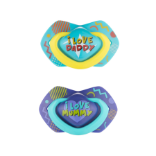 Canpol babies szimmetrikus szilikoncumi-készlet Light touch 18m+ NEON LOVE 2 db cumi