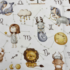 Canvas ÁLLATI HOROSZKÓP, csillagjegy mintás extra széles pamutvászon méteráru