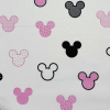 Canvas MICKEY fej mintás extra széles pamutvászon - fehér, rózsaszín