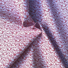 Canvas TENDRIL, indamintás pamutvászon, fehér-piros méteráru