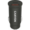 Canyon Autós töltő, USB-C/USB-A, QC 3.0 18W, PD 30W, CANYON "C-20B03"