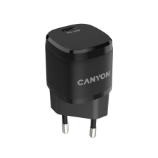 Canyon CNE-CHA20B05 USB-C PD Mini hálózati töltő fekete (CNE-CHA20B05) mobiltelefon kellék