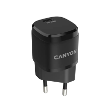 Canyon CNE-CHA20B05 USB-C PD Mini hálózati töltő fekete (CNE-CHA20B05) - Töltők mobiltelefon kellék